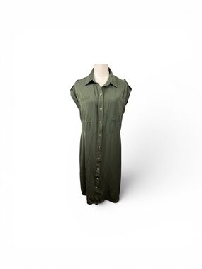 Michael Kors button front Olive Green dress size medium